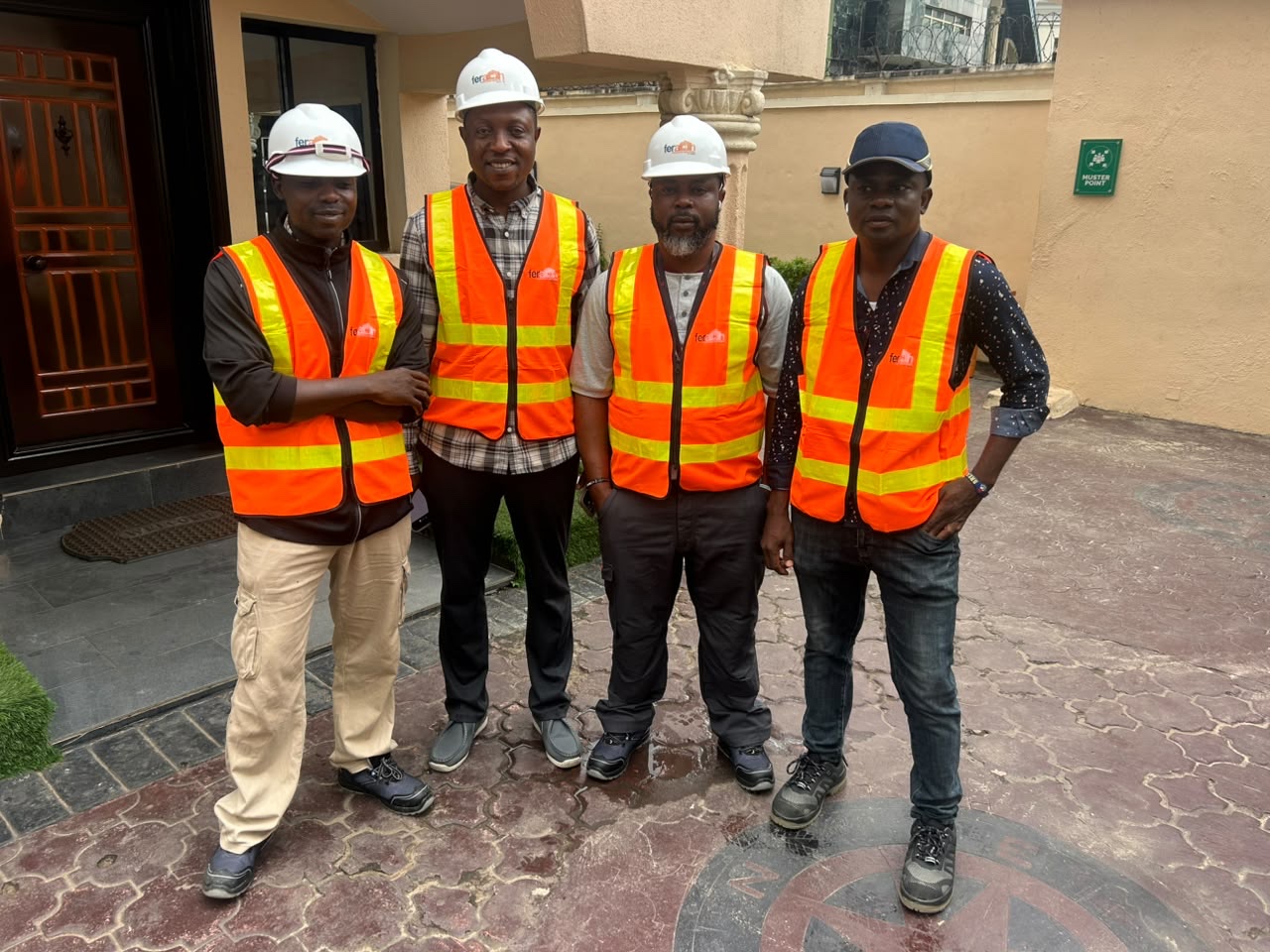 Representatives wearing FERACH safety equipment following the 1600A panel inspection
